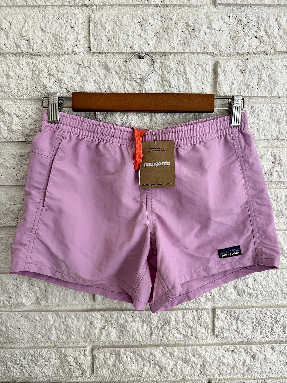 Patagonia Girls' Baggies Shorts 4" Lavender Girls XL
